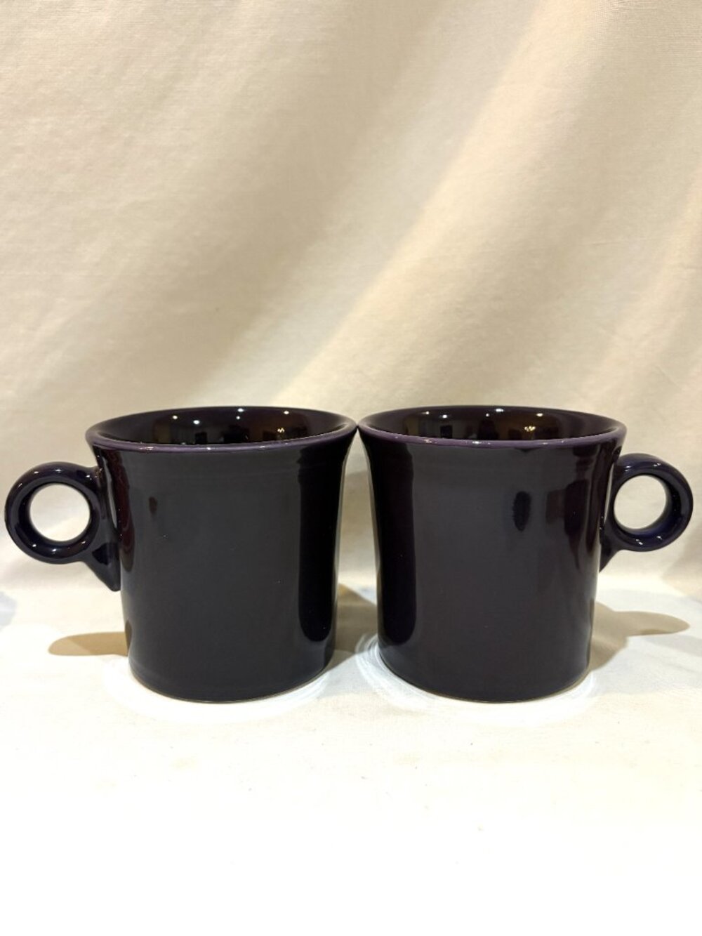Pair of Homer Laughlin Fiesta Fiestaware Ring Handle Mug Purple Made in USA